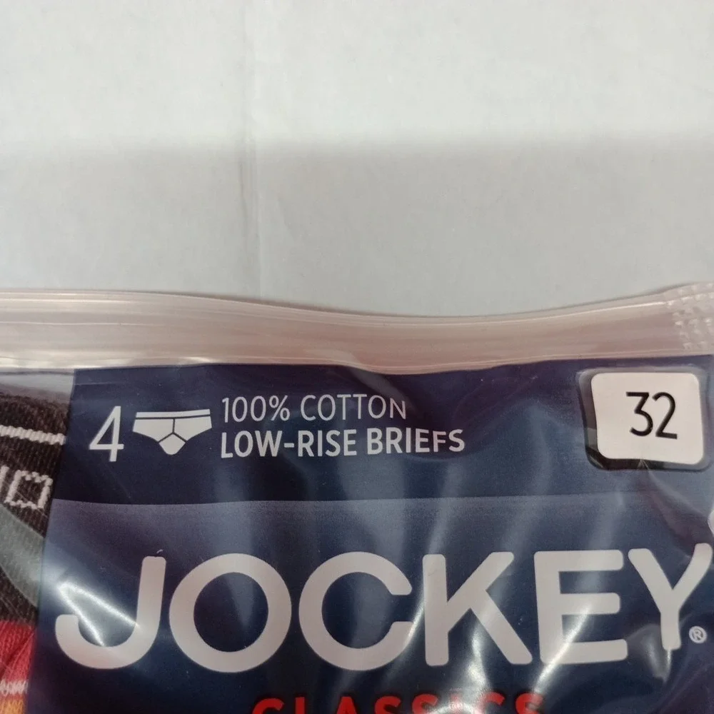Jockey Men's 4 Pack Low Rise Cotton Briefs Size‎ 32 Multicolor New